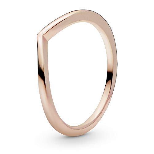 Pandora Polished Wishbone Ring in Roségold mit 14 Karat rosévergoldete Metalllegierung aus der Pandora Timeless Collection, Größe 56