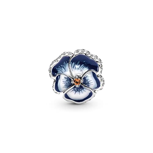 PANDORA MOMENTS Charm 'Blaue Garten-Stiefmütterchen Blume' Silber 790777C02